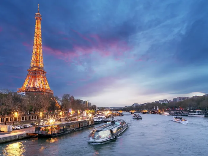 Framed Print : Scenic Eiffel Tower and the Seine River in Spring, Paris, France Framed Print : Scenic Eiffel Tower and the Seine River in Spring, Paris, France