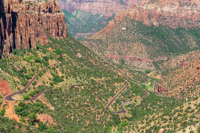 Framed Print : Scenic road as seen from Zion Canyon Overlook, Zion National Park, Washington County, Utah, USA Framed Print : Scenic road as seen from Zion Canyon Overlook, Zion National Park, Washington County, Utah, USA