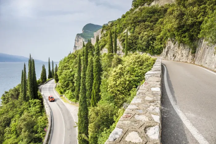 Framed Print : Scenic road SS45 on the west coast of GArda Lake near Tremosine. Brescia Province Framed Print : Scenic road SS45 on the west coast of GArda Lake near Tremosine. Brescia Province