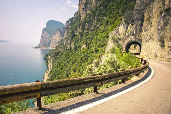 Framed Print : Scenic road SS45 on the west coast of GArda Lake near Tremosine. Brescia Province Framed Print : Scenic road SS45 on the west coast of GArda Lake near Tremosine. Brescia Province