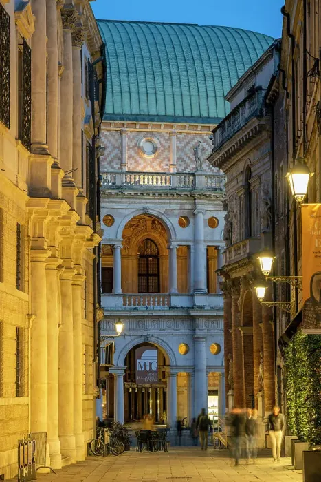 Framed Print : Scenic street in the old town with Basilica Palladiana, Vicenza, Veneto, Italy Framed Print : Scenic street in the old town with Basilica Palladiana, Vicenza, Veneto, Italy