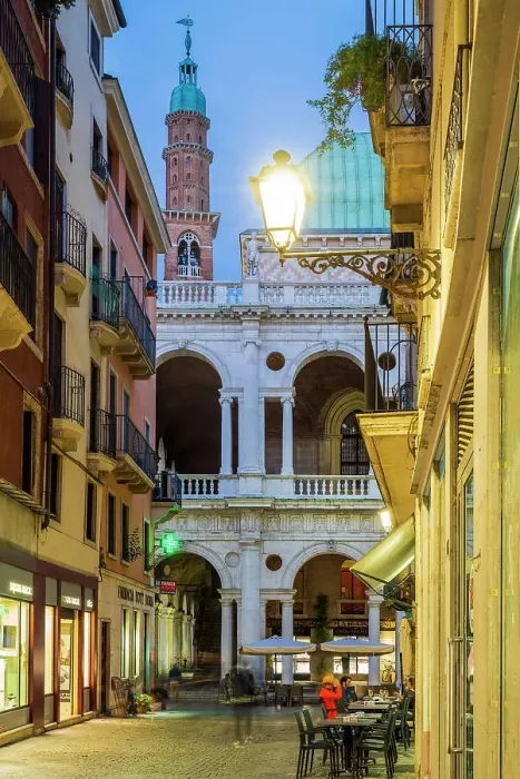 Framed Print : Scenic street view with Basilica Palladiana, Vicenza, Veneto, Italy Framed Print : Scenic street view with Basilica Palladiana, Vicenza, Veneto, Italy
