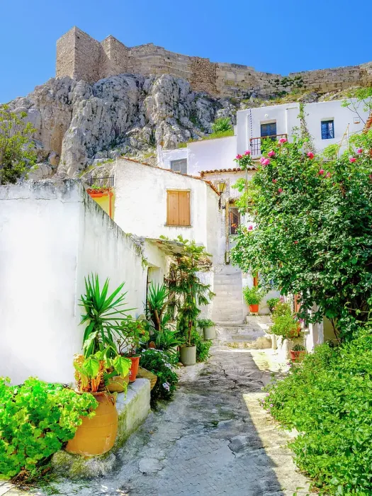 Framed Print : Scenic Streets of old Town, Plaka District, Athens, Greece Framed Print : Scenic Streets of old Town, Plaka District, Athens, Greece