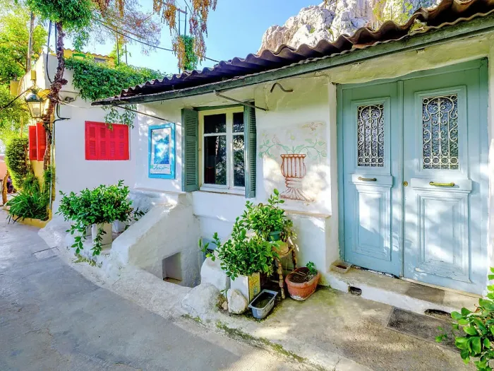 Framed Print : Scenic Streets of old Town, Plaka District, Athens, Greece Framed Print : Scenic Streets of old Town, Plaka District, Athens, Greece