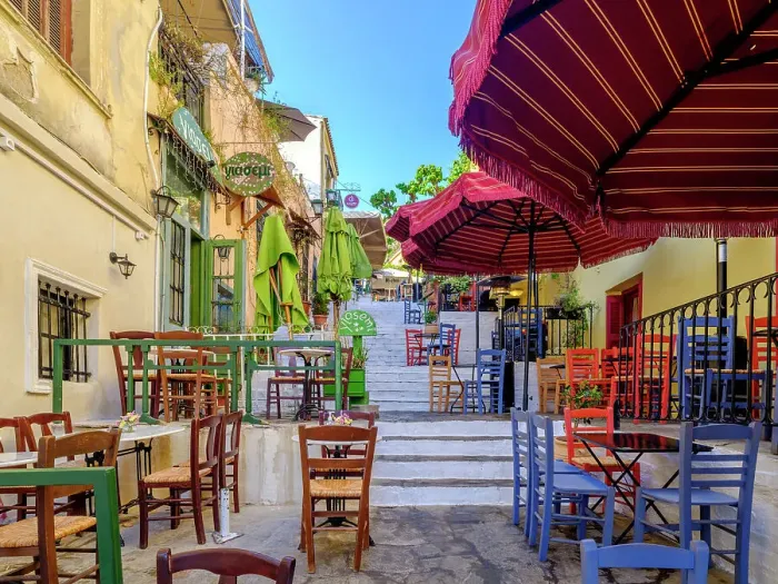 Framed Print : Scenic Streets of old Town, Plaka District, Athens, Greece Framed Print : Scenic Streets of old Town, Plaka District, Athens, Greece