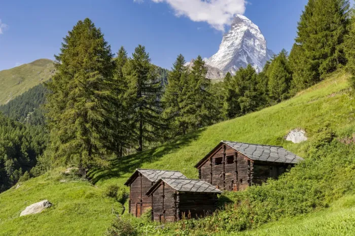 Framed Print : Scenic summer view over Matterhorn, Zermatt, Valais, Switzerland Framed Print : Scenic summer view over Matterhorn, Zermatt, Valais, Switzerland