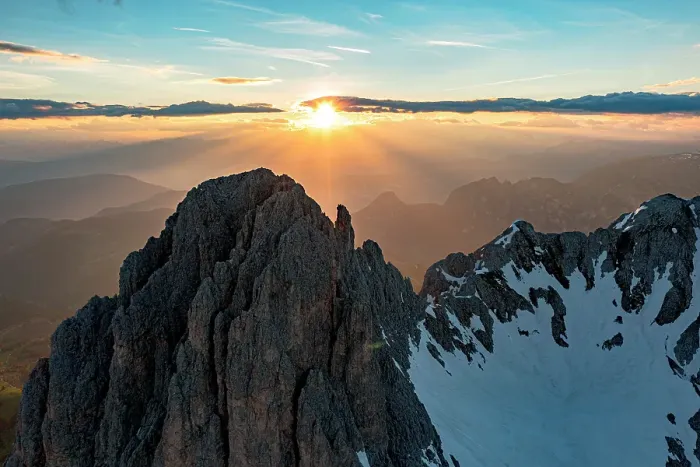Framed Print : Scenic sunset over Catinaccio Rosengarten snowy mountain peaks, aerial view, Val di Fassa, Dolomites, South Tyrol, Italy Framed Print : Scenic sunset over Catinaccio Rosengarten snowy mountain peaks, aerial view, Val di Fassa, Dolomites, South Tyrol, Italy
