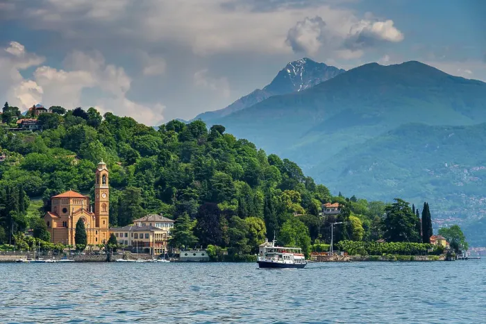 Framed Print : Scenic view of Mezzegra, Lake Como, Lombardy, Italy
