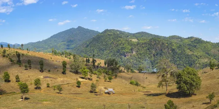 Framed Print : Scenic view of mountainous landscape near Hsipaw, Hsipaw Township, Kyaukme District Framed Print : Scenic view of mountainous landscape near Hsipaw, Hsipaw Township, Kyaukme District