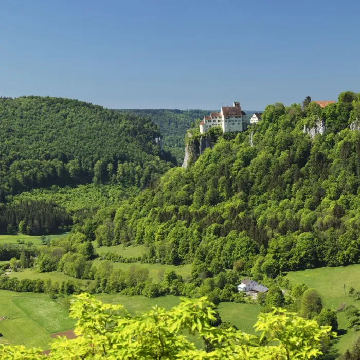 Framed Print : Schloss Werenwag Castle and Danube Valley, Hausen an der Donau, Swabian Jura, Baden-Wurttemberg, Germany Framed Print : Schloss Werenwag Castle and Danube Valley, Hausen an der Donau, Swabian Jura, Baden-Wurttemberg, Germany