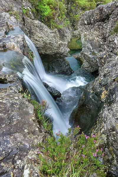 Scotland, Isle of Skye, Fairy Pools waterfall
