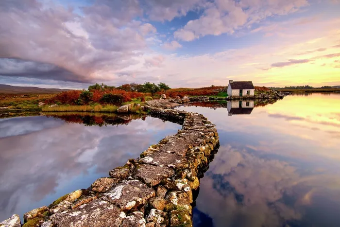 Framed Print : Screebe Fishing Hut at Sunset, Connemara, County Galway, Ireland Framed Print : Screebe Fishing Hut at Sunset, Connemara, County Galway, Ireland