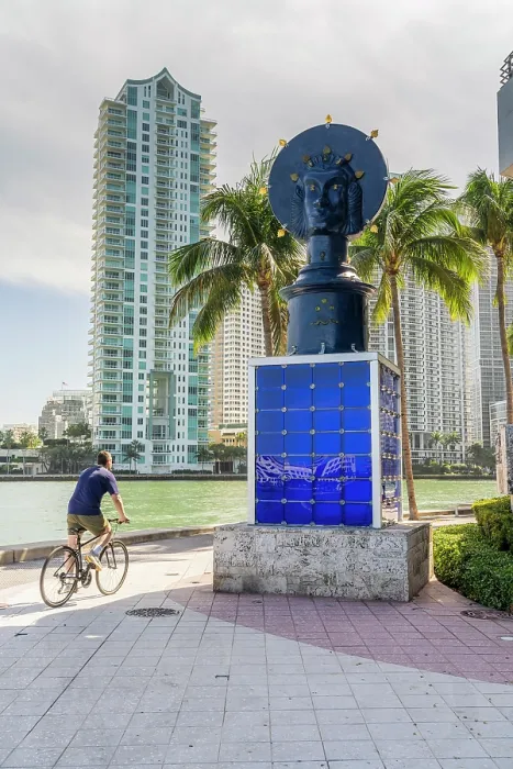 Framed Print : Sculpture on Miami Riverwalk, Miami, Florida, USA