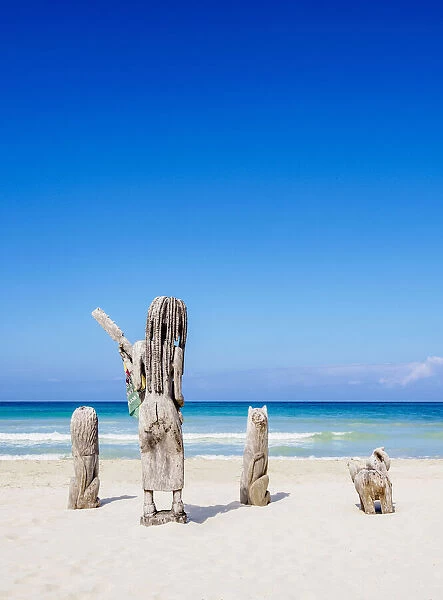Sculptures at Seven Mile Beach, Long Bay, Negril, Westmoreland Parish, Jamaica