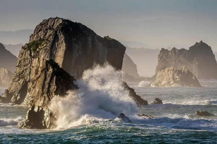 Framed Print : Sea stacks, Playa del Silencio, Cudillero, Asturias, Spain Framed Print : Sea stacks, Playa del Silencio, Cudillero, Asturias, Spain