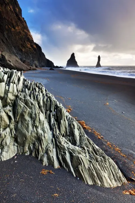 Framed Print : Sea Stacks at Reynisdranger, near Vik, Iceland