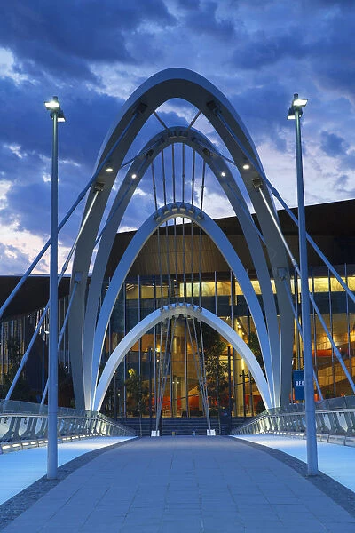 Seafarers Bridge and Convention Centre at dawn, Melbourne, Victoria, Australia