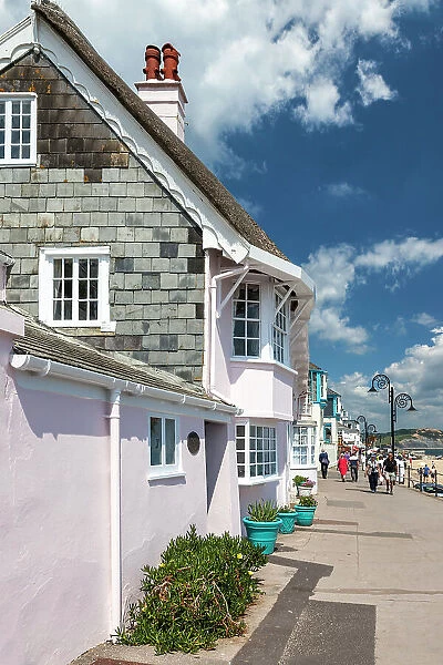 Seafront promenade in the seaside resort of Lyme Regis, Dorset, England