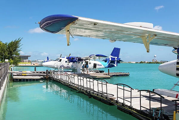 A seaplane of the Manta Air, a Maldivian domestic airline, Maldives