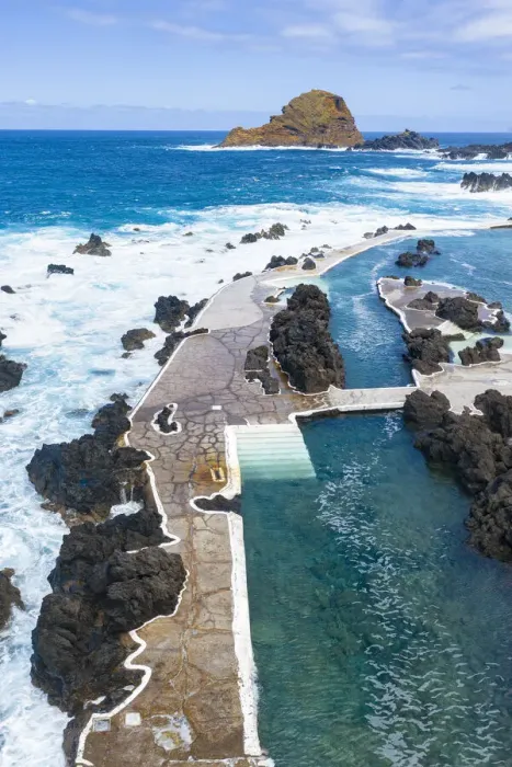 Framed Print : Seawater natural lava pools in Porto Moniz, Madeira island, Portugal Framed Print : Seawater natural lava pools in Porto Moniz, Madeira island, Portugal