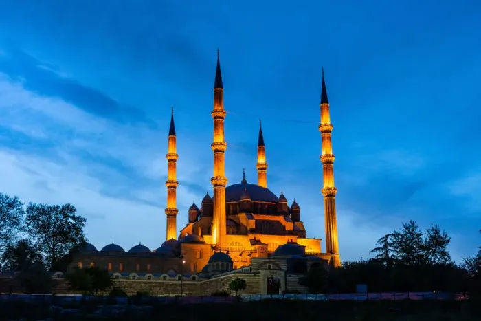 Framed Print : Selimiye mosque minarets in the city center at dusk. Edirne, Tracia region, Turkey Framed Print : Selimiye mosque minarets in the city center at dusk. Edirne, Tracia region, Turkey