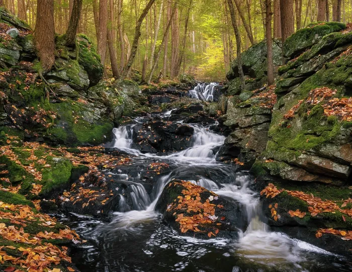 Framed Print : Senter Falls along Cold Brook in autumn, Lyndeborough, New Hampshire, USA Framed Print : Senter Falls along Cold Brook in autumn, Lyndeborough, New Hampshire, USA