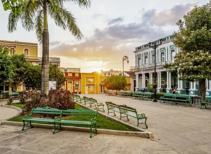 Framed Print : Serafin Sanchez Park at sunset, Sancti Spiritus, Sancti Spiritus Province, Cuba