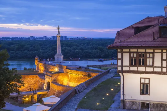 Framed Print : Serbia, Belgrade, Kalemegdan, Belgrade Fortress, The Victor Monument and the Institute