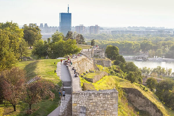 Serbia, Belgrade, Kalemegdan Park, Belgrade Fortress and Sava River