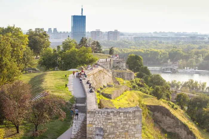 Framed Print : Serbia, Belgrade, Kalemegdan Park, Belgrade Fortress and Sava River