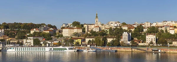 Serbia, Belgrade, View of Sava River across to St