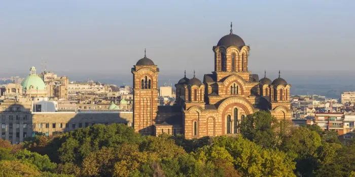 Framed Print : Serbia, Belgrade View of St Marks Church Framed Print : Serbia, Belgrade View of St Marks Church
