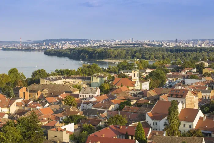 Framed Print : Serbia, Belgrade, Zemun, View of Zemun rooftops, Crkva Uznesenja blazene Djevice Framed Print : Serbia, Belgrade, Zemun, View of Zemun rooftops, Crkva Uznesenja blazene Djevice