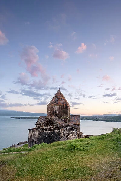 Sevanavank church on Lake Sevan at sunset, Sevan, Gegharkunik Province, Armenia