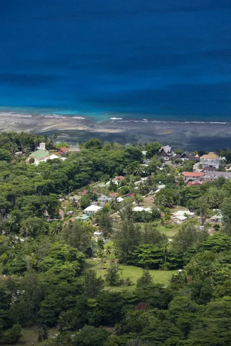 Framed Print : Seychelles, La Digue Island, Island view of La Passe from Nid d Aigle Peak (el Framed Print : Seychelles, La Digue Island, Island view of La Passe from Nid d Aigle Peak (el