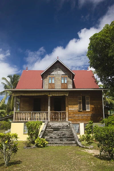Seychelles, La Digue Island, La Passe, Creole house
