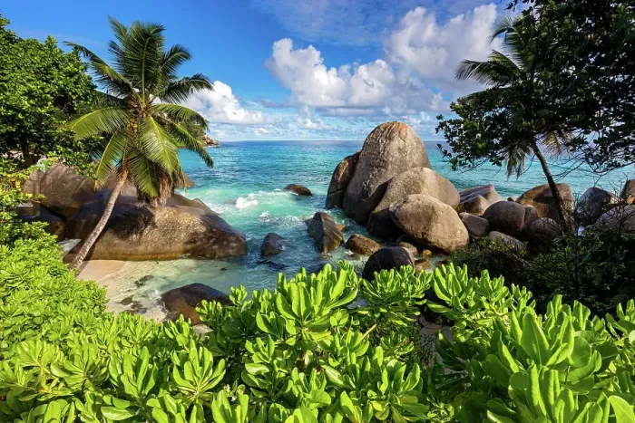 Framed Print : Seychelles, Mahe, Carana beach, Indian Ocean Framed Print : Seychelles, Mahe, Carana beach, Indian Ocean