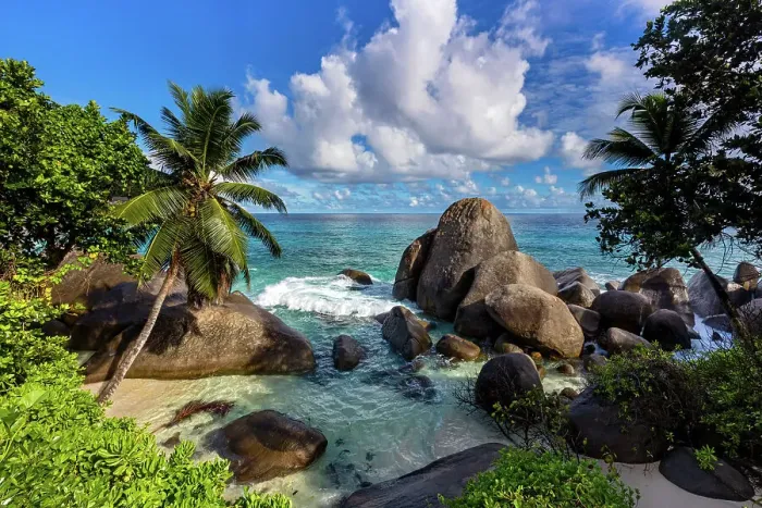 Framed Print : Seychelles, Mahe, Carana beach, Indian Ocean Framed Print : Seychelles, Mahe, Carana beach, Indian Ocean