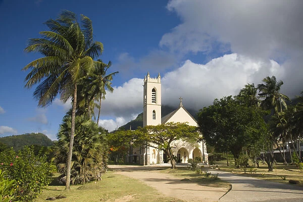 Seychelles, Mahe Island, Bel Ombre, town church