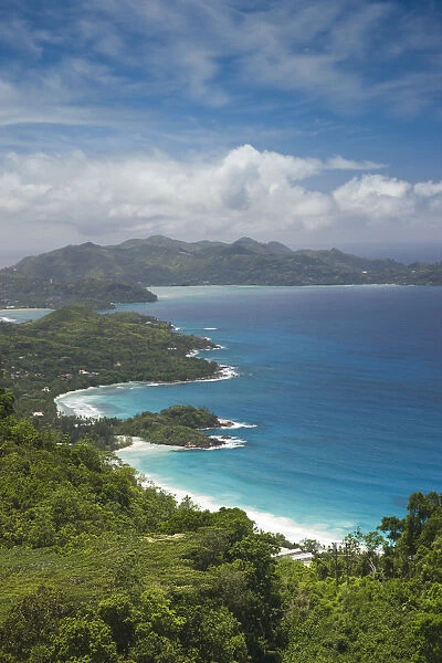 Seychelles, Mahe Island, Morne Seychellois National Park, weat coast view from the