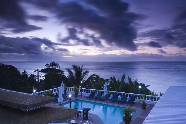 Seychelles, Mahe Island, Sunrise over Fairyland Beach