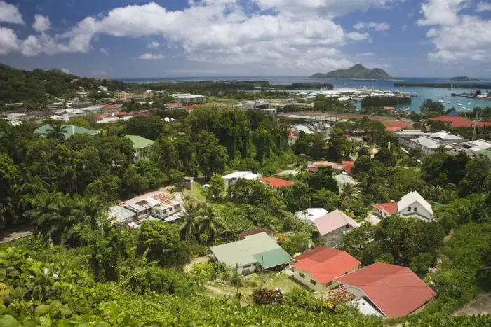 Framed Print : Seychelles, Mahe Island, Victoria, overview from Liberation Road Framed Print : Seychelles, Mahe Island, Victoria, overview from Liberation Road