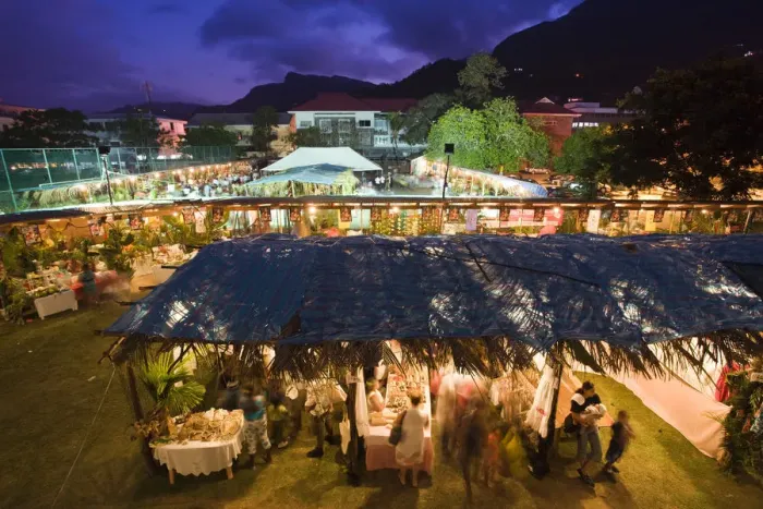 Framed Print : Seychelles, Mahe Island, Victoria, evening view of the Seychelles Creole Festival Framed Print : Seychelles, Mahe Island, Victoria, evening view of the Seychelles Creole Festival