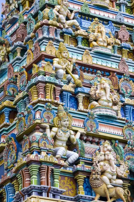 Framed Print : Seychelles, Mahe Island, Victoria, Hindu Temple