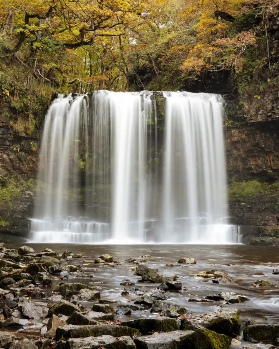 Framed Print : Sgwd yr Eira, Waterfall, Brecon Beacons National Park, Wales, UK