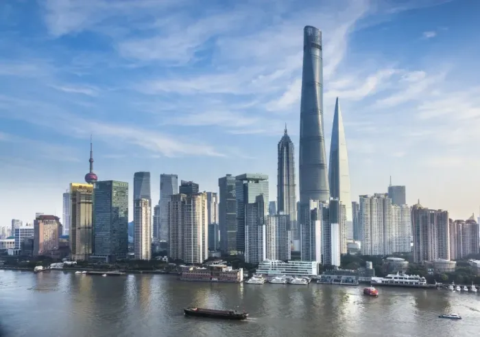 Framed Print : Shanghai Tower and the Pudong skyline across the Huangpu river, Shanghai, China Framed Print : Shanghai Tower and the Pudong skyline across the Huangpu river, Shanghai, China