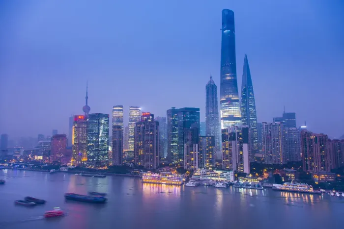Framed Print : Shanghai Tower and the Pudong skyline across the Huangpu river, Shanghai, China Framed Print : Shanghai Tower and the Pudong skyline across the Huangpu river, Shanghai, China