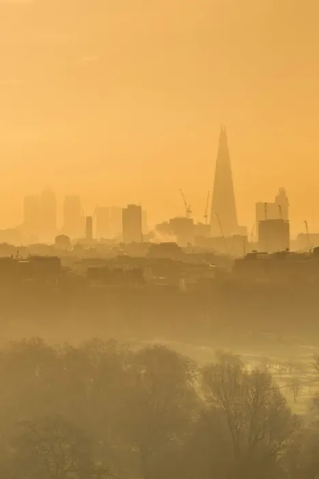 Framed Print : The Shard, Canary Wharf & London Skyline above Hyde Park, London, England, UK