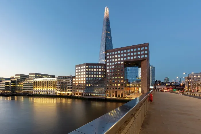 Framed Print : The Shard from London Bridge, at twilight, London, England Framed Print : The Shard from London Bridge, at twilight, London, England
