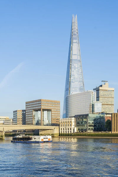 The Shard and The River Thames, City of London, London, England, Uk